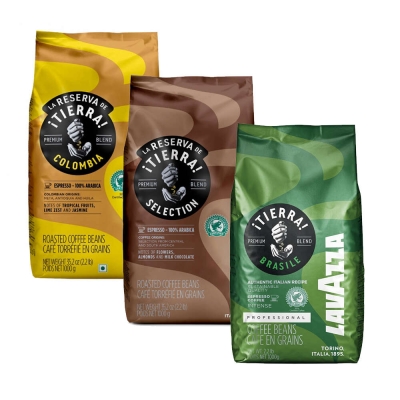 Lavazza ¡Tierra! degustacijski paket - zrnata kava - 3 x 1 kilogram